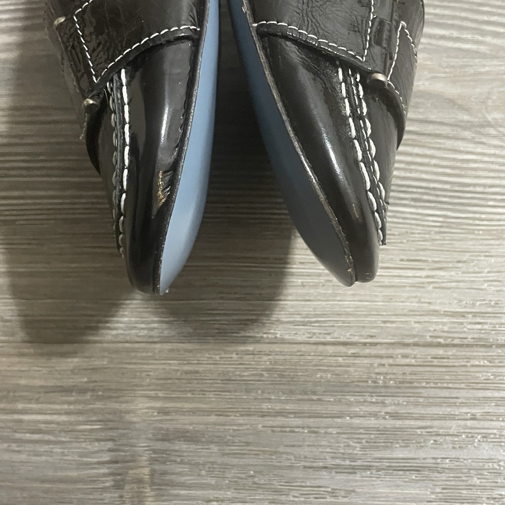 BIALA Black Patent Leather Flats Womens Sz 10M Made In ITALY Office Career - Picture 6 of 14